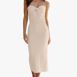 Strapless knit midi dress size small